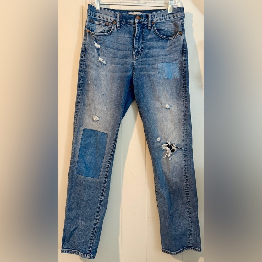 Madewell Straight Cruiser Patch Jeans Denim Size 27